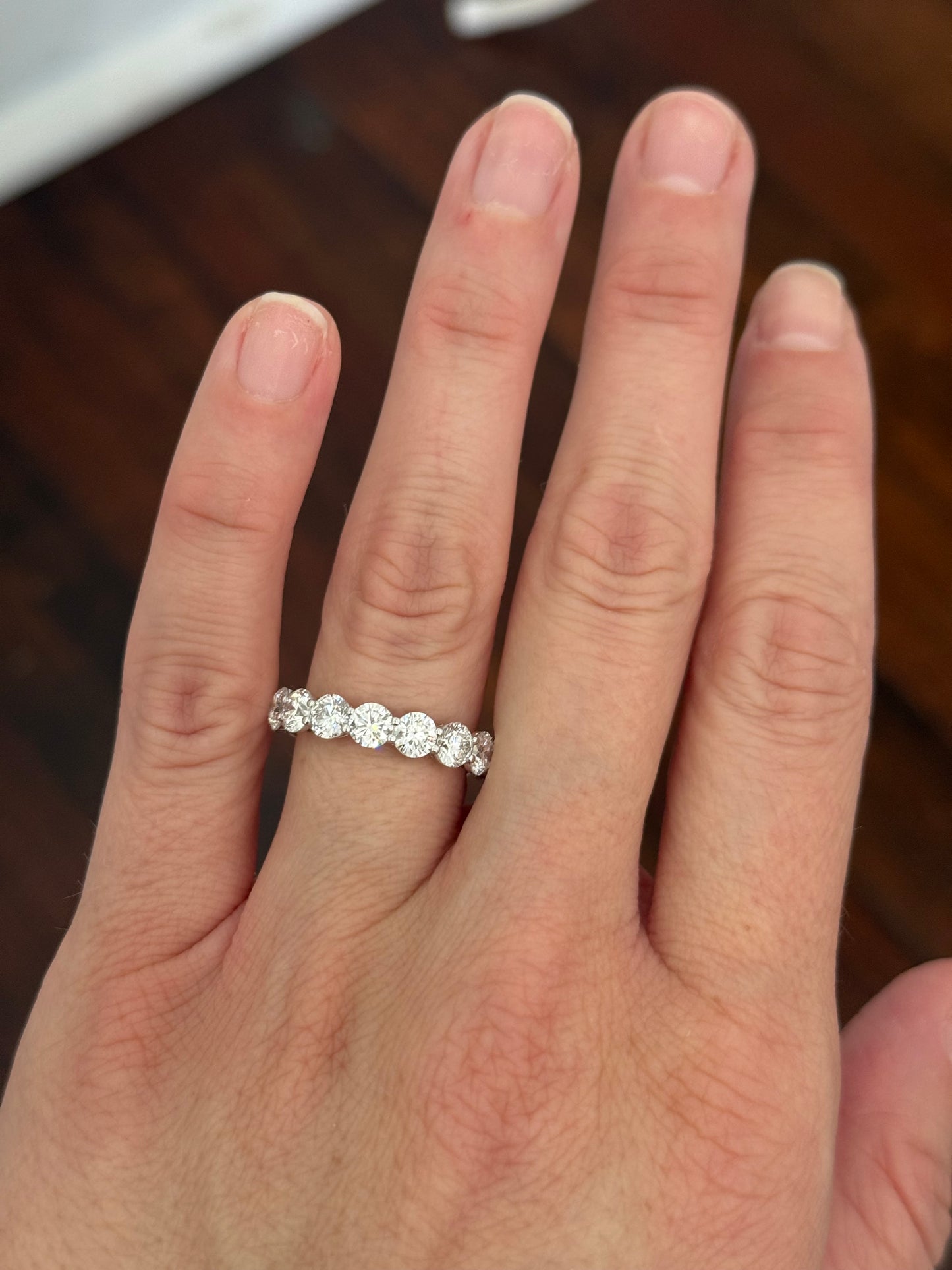 White gold 5.2ct lab diamond eternity band