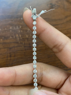 4.40 CT LAB 3 PRONGS 7 INCHES TENNIS BRACELET