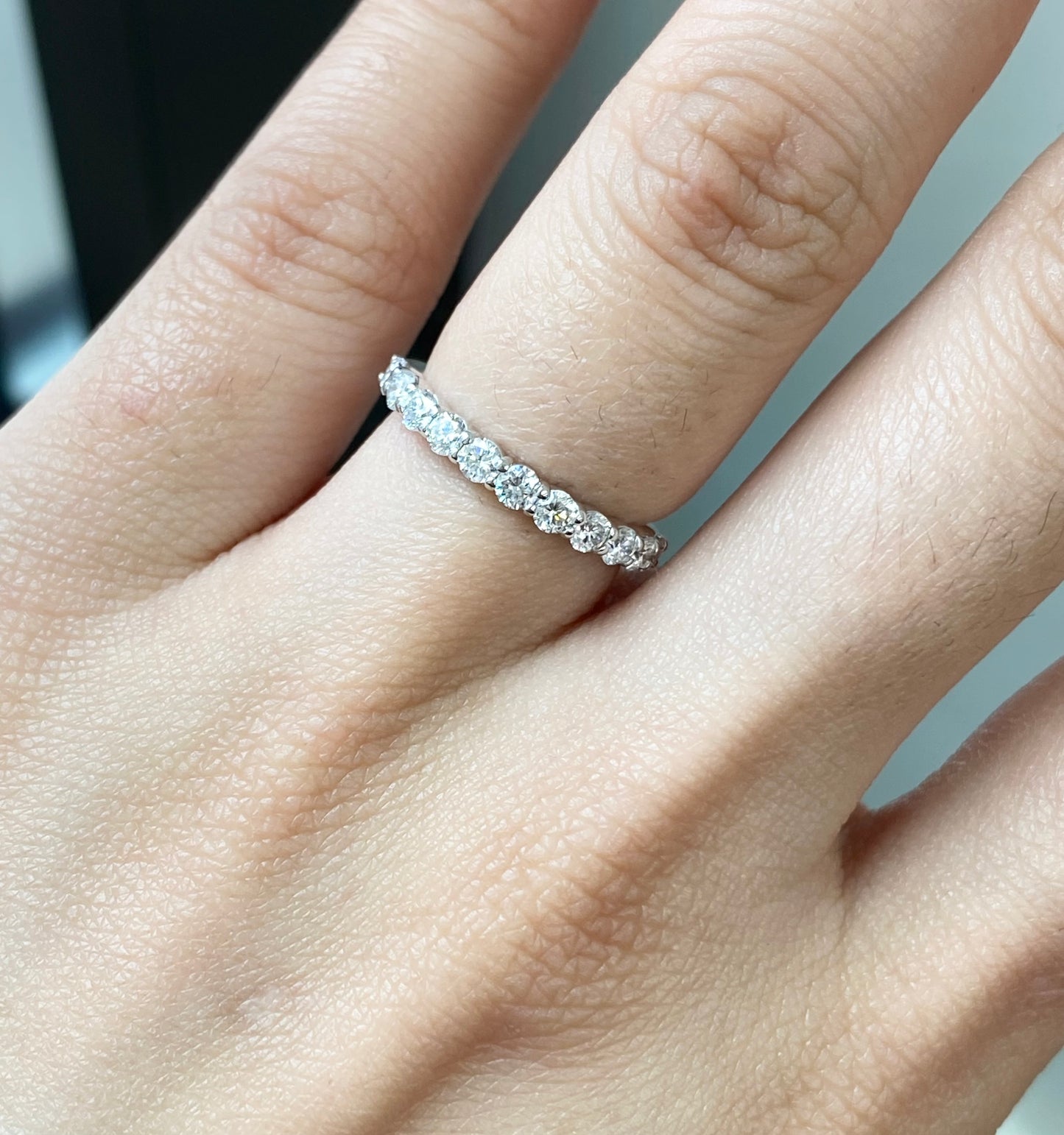 0.60 cttw Lab diamonds half way wedding band