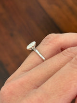 White gold 1.25ct cushion cut lab diamond ring