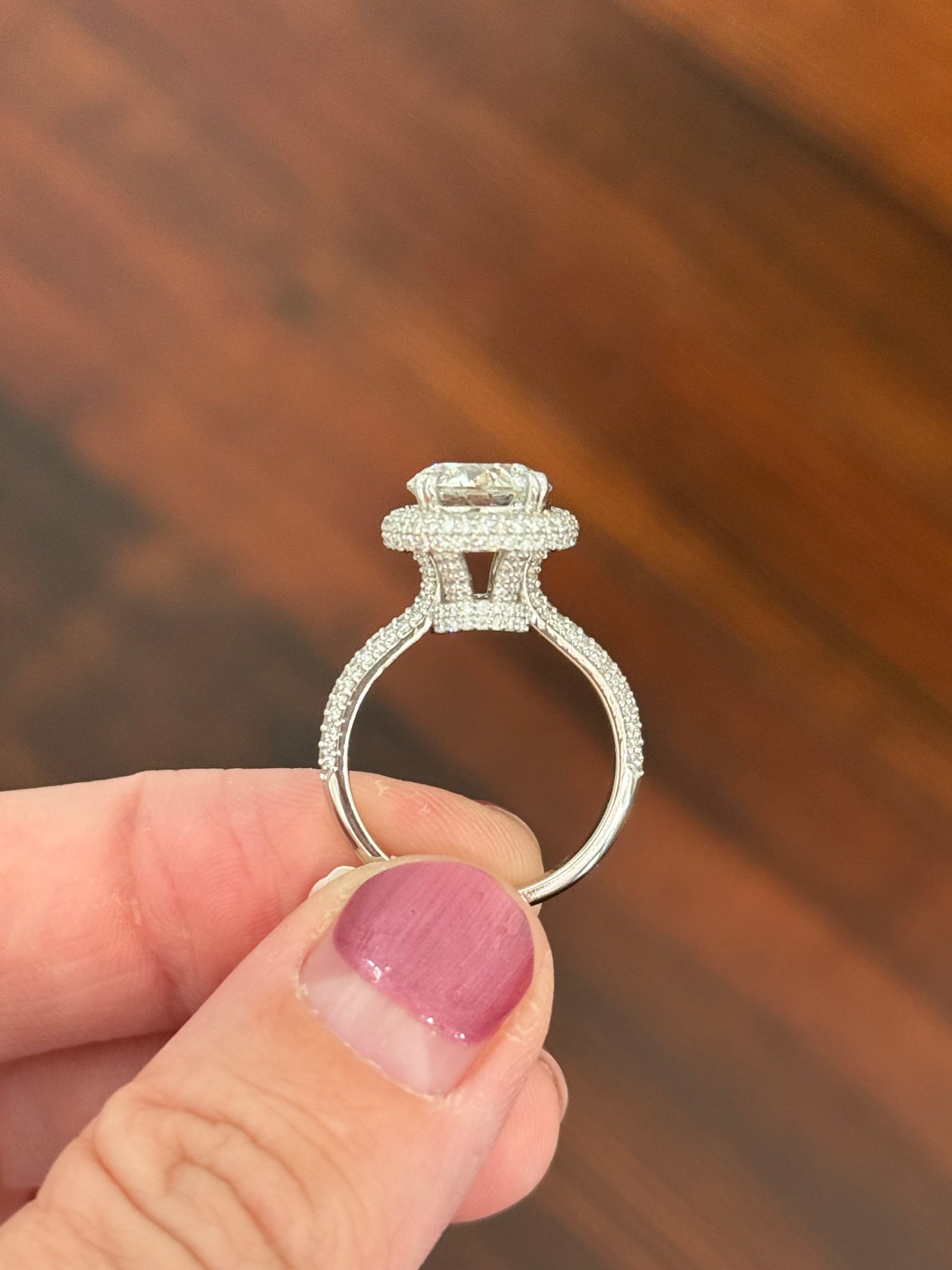 White gold round lab diamond ring