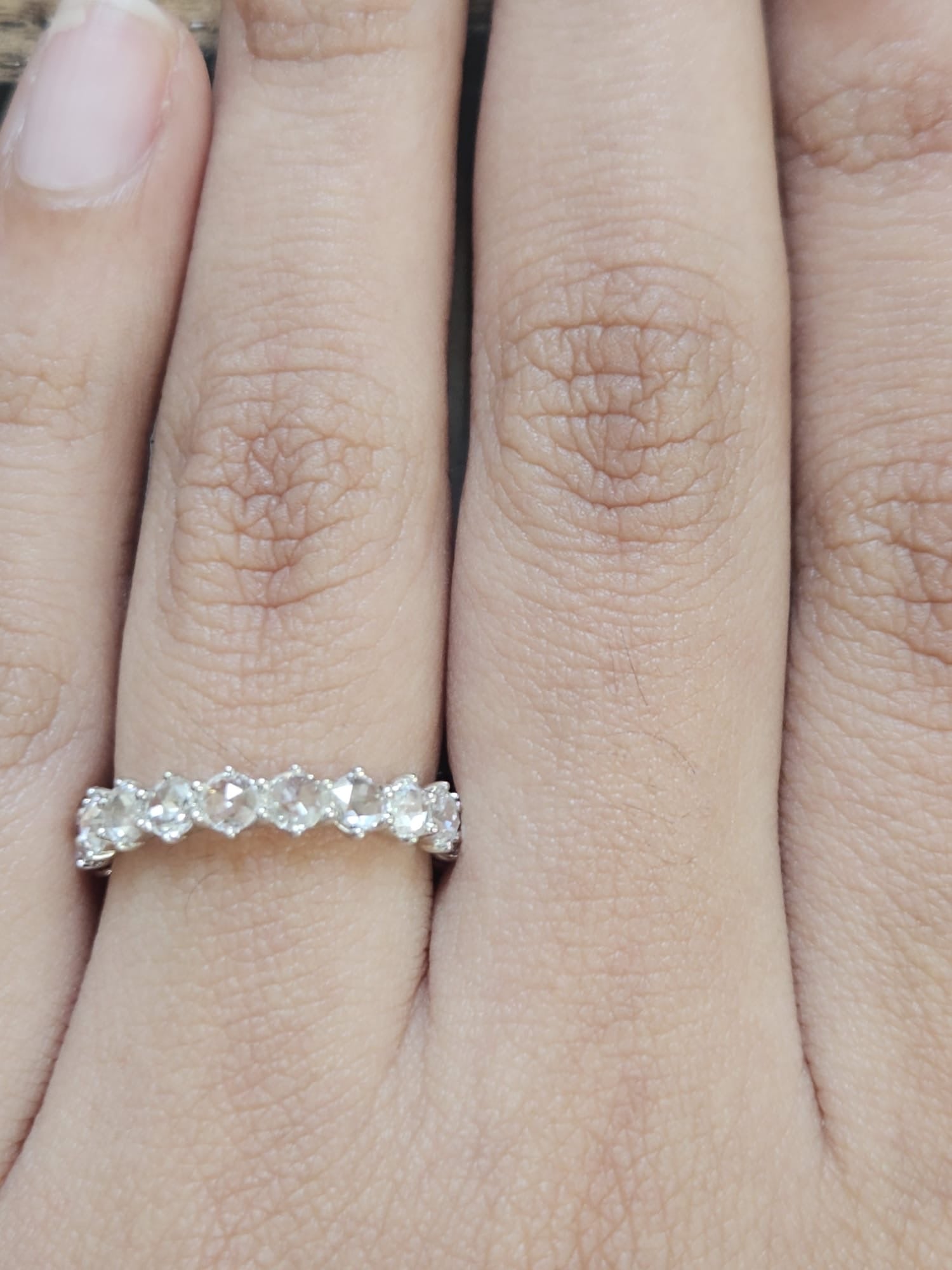 1.243 ct Natural Rose Cut Diamond Eternity Band