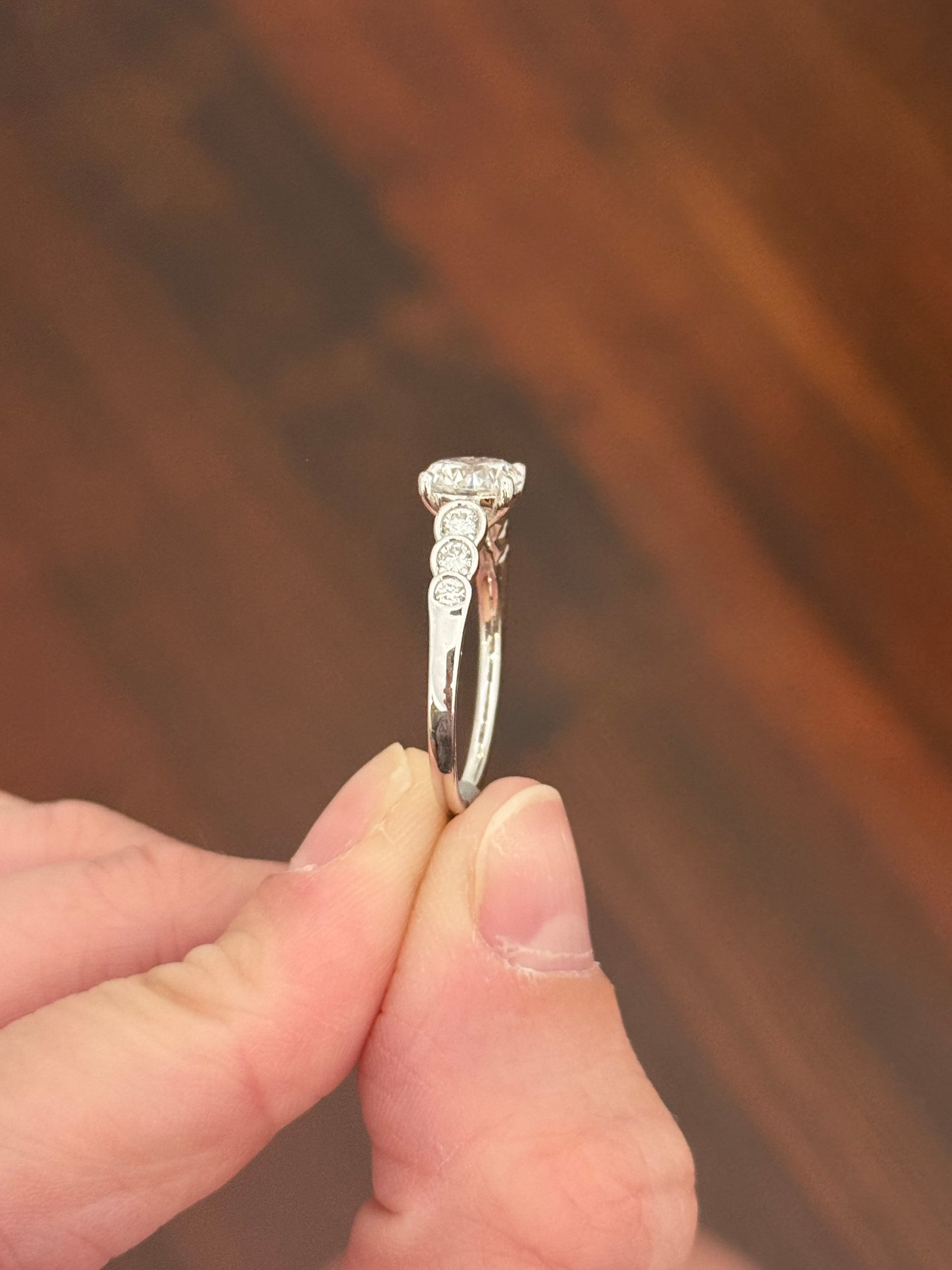 White gold lab diamond ring
