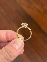 Yellow gold IGI certified 3.03ct emerald cut lab diamond ring