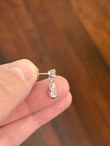 IGI certified 3ct pear and round lab diamond earrings