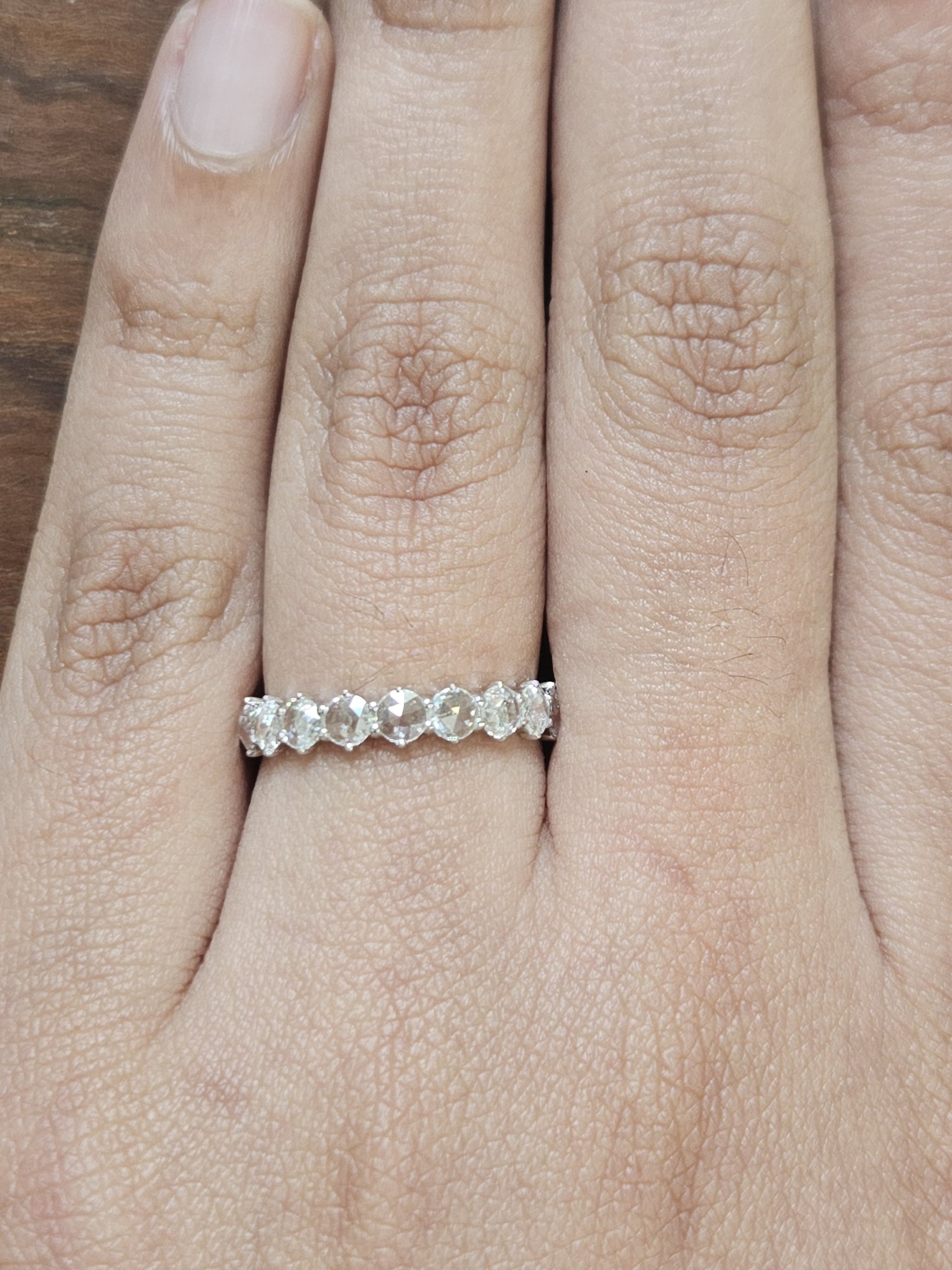 1 ct Natural Rose Cut Diamond Eternity Band