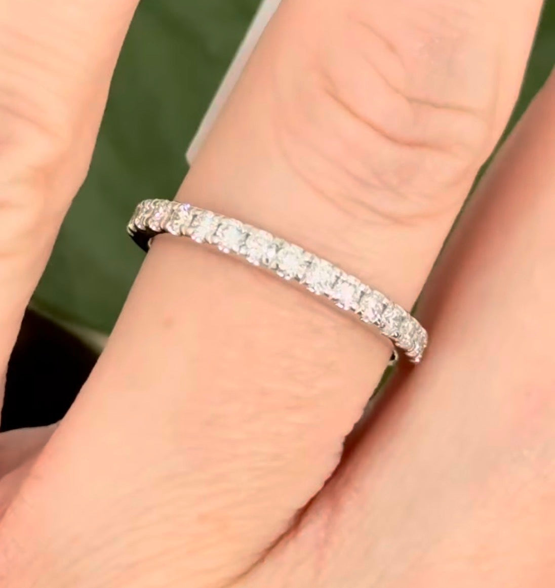 White gold lab diamond band