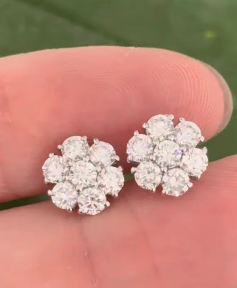 IGI certified white gold 1.34ct lab diamond earrings with push back