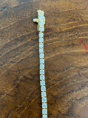 2.24 CT Lab 7 Inches Yellow Tennis Bracelet