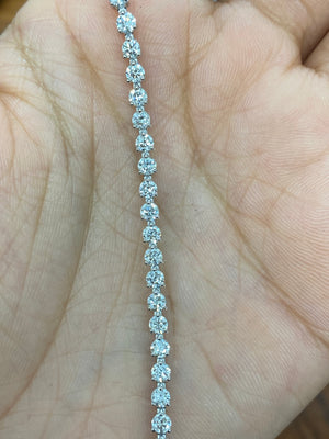 3.82 CT Lab 6.5 inches 3 Prongs Tennis Bracelet