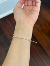 White gold 1.42ct natural diamond wrap around flex bracelet