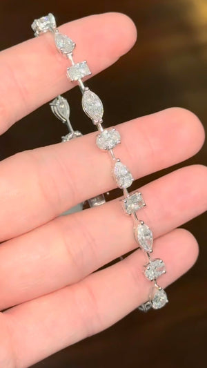 11.76 ct White gold mixed shape bracelet
