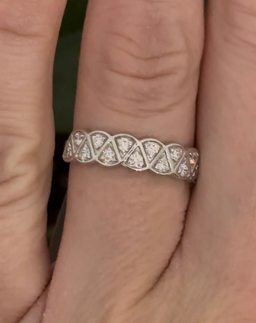 White gold lab diamond band
