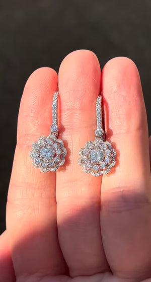 White Gold Latch Back Lab Diamond Earrings