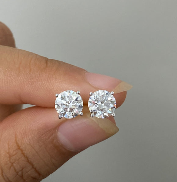 2.20 cttw Lab White Gold Studs