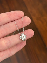 White gold 0.76ct lab diamond clover necklace