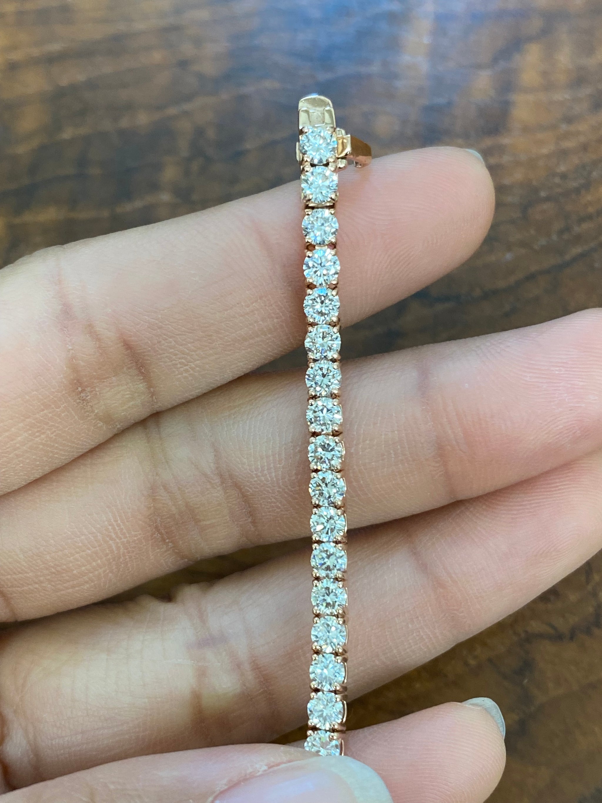 6.85 CT Lab 7 Inches Rose Tennis Bracelet