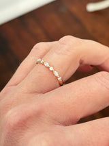 Rose gold 0.42ct marquise and round lab diamond band