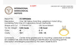 IGI certified emerald cut and oval and round lab diamond ring. Center stone is 5.05cts