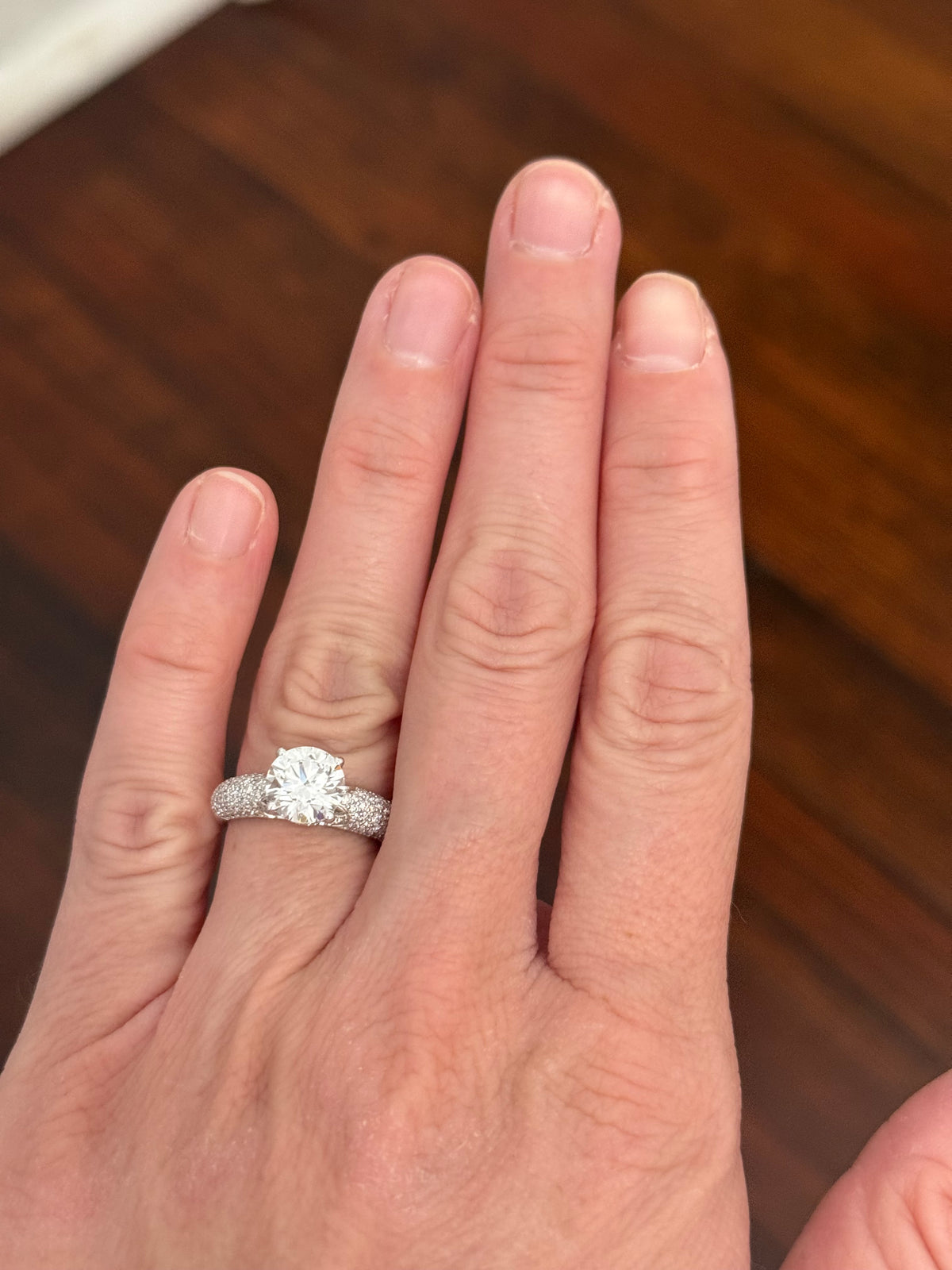 White gold lab diamond ring