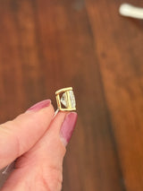 Yellow gold IGI certified 3.23cts princess cut lab diamond pendant.