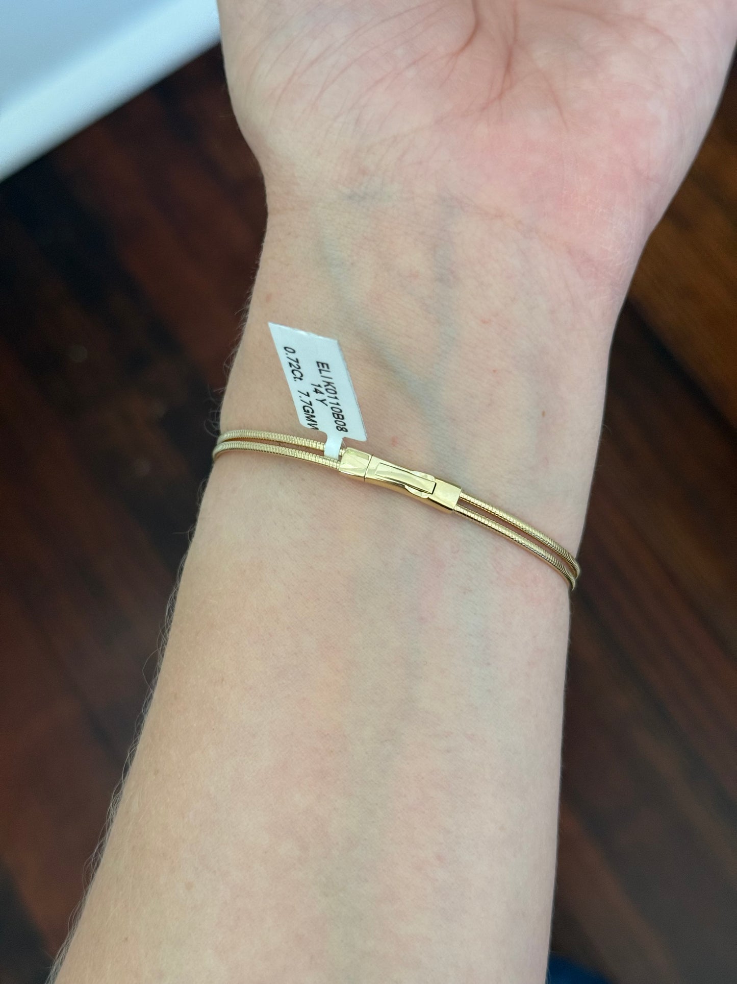 Yellow gold 0.72ct natural diamond flex bracelet
