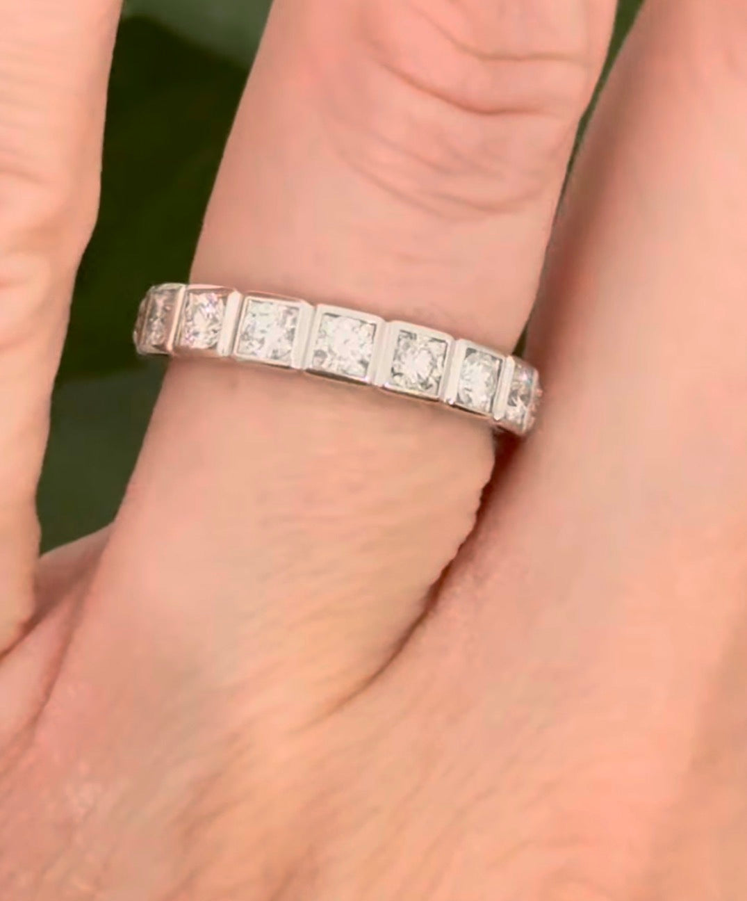 White gold lab diamond band