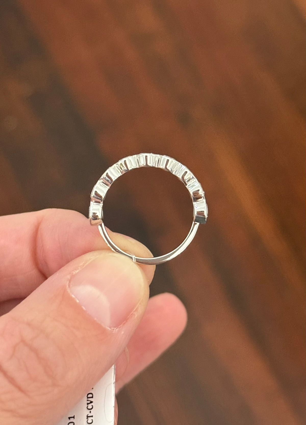 White gold half bezel 2.01ct lab diamond band
