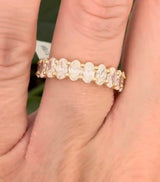 Yellow gold oval lab diamond band