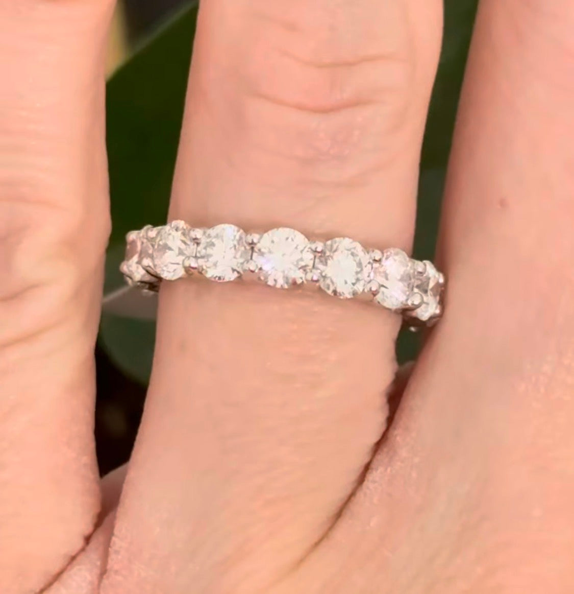 IGI certified white gold 4.13ct lab diamond eternity band