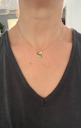 Yellow gold snake pendants