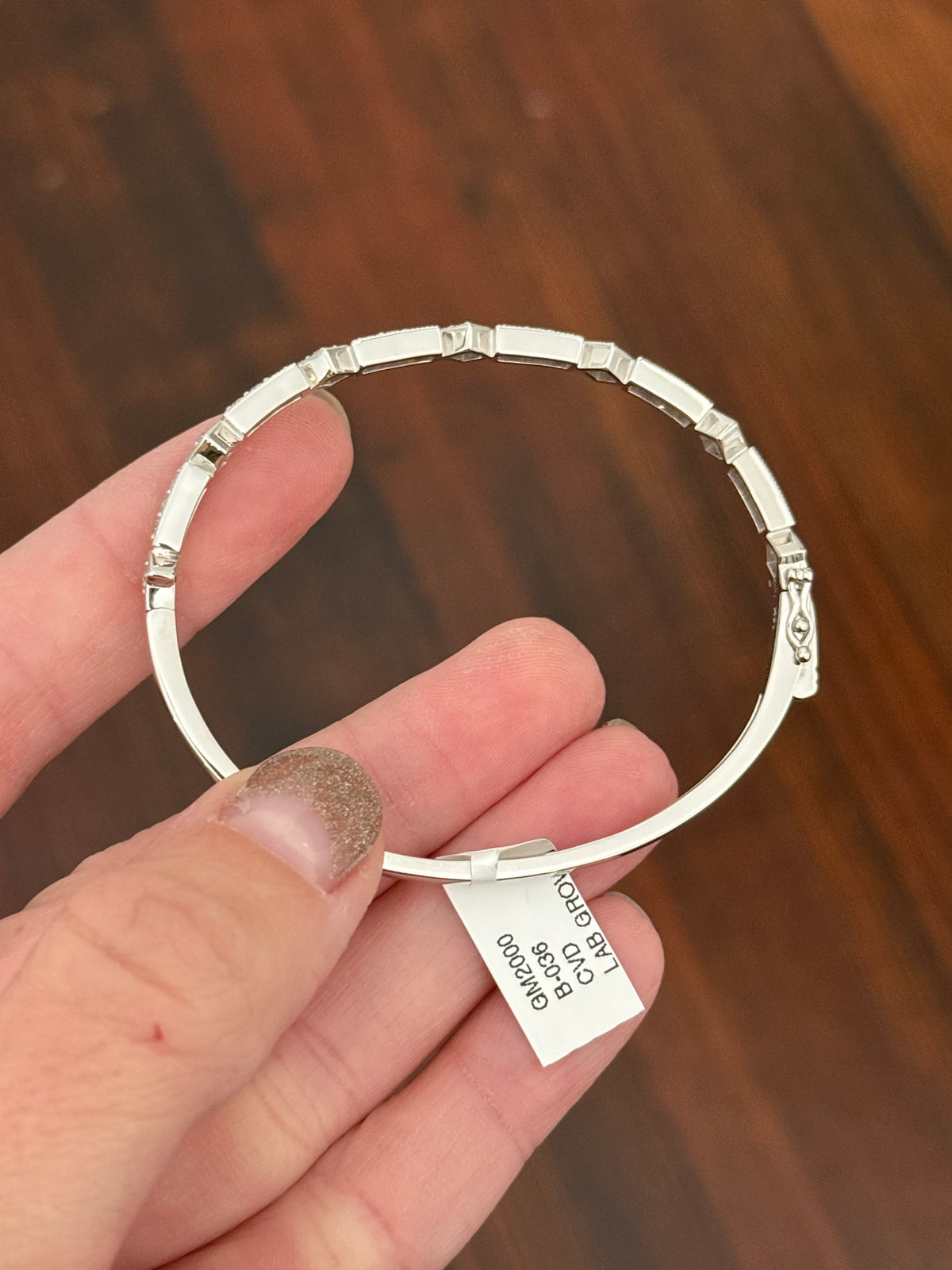 White gold 1.22ct lab diamond bracelet