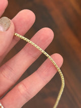 16.9” 4 prong yellow gold with white gold prongs 7.4ct lab diamond tennis necklace