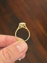 Yellow gold bezel set 2.99ct radiant lab diamond ring