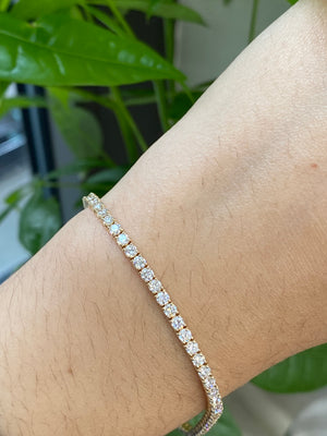 3.90CT Lab Yellow 7” Tennis Bracelet
