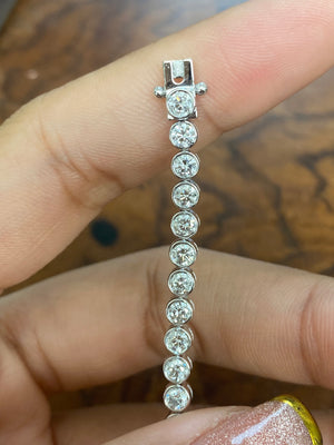 3.88 CT Lab 6.5 inches Bezel Tennis Bracelet