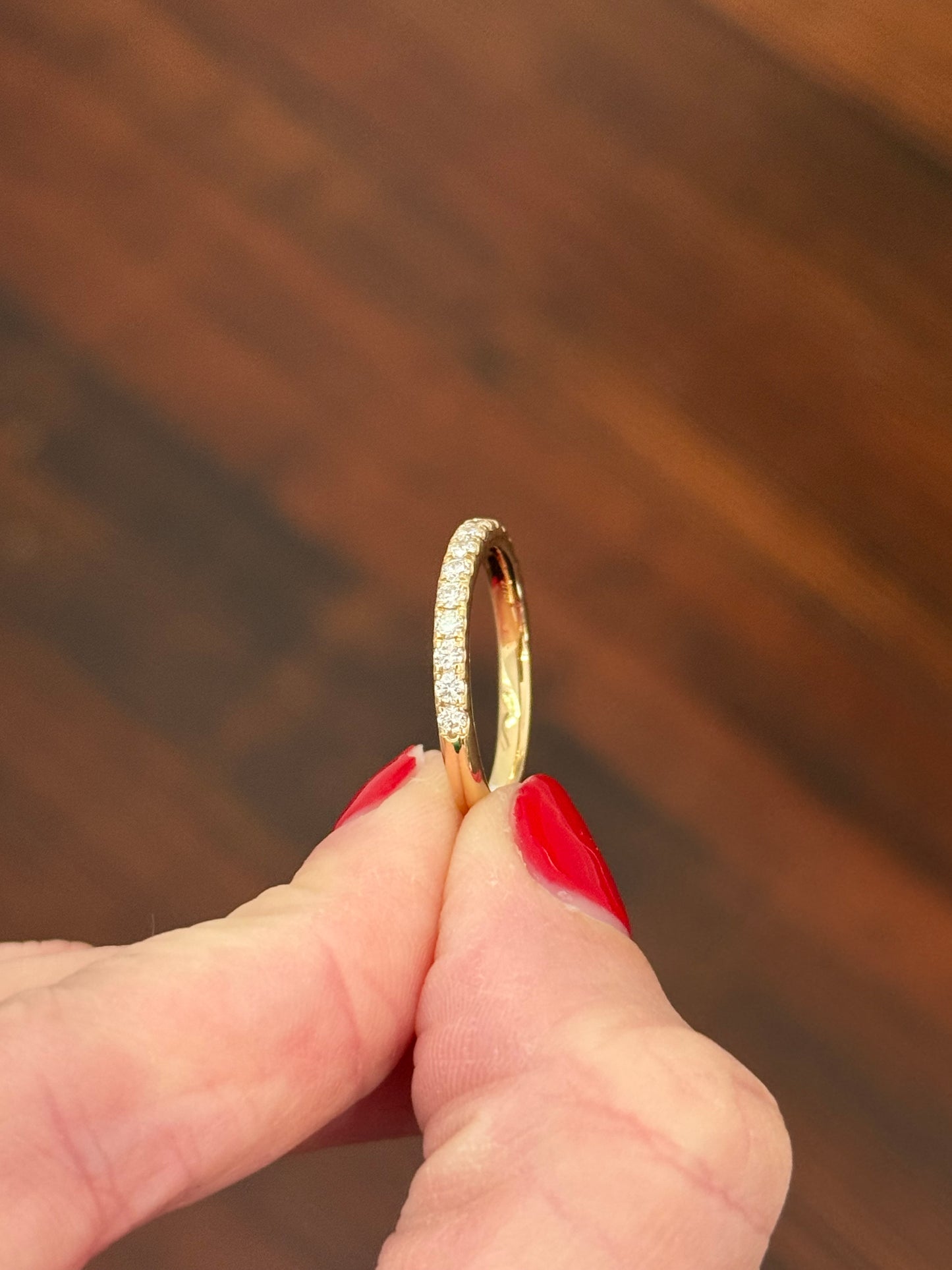 Yellow gold 0.5ct lab diamond band