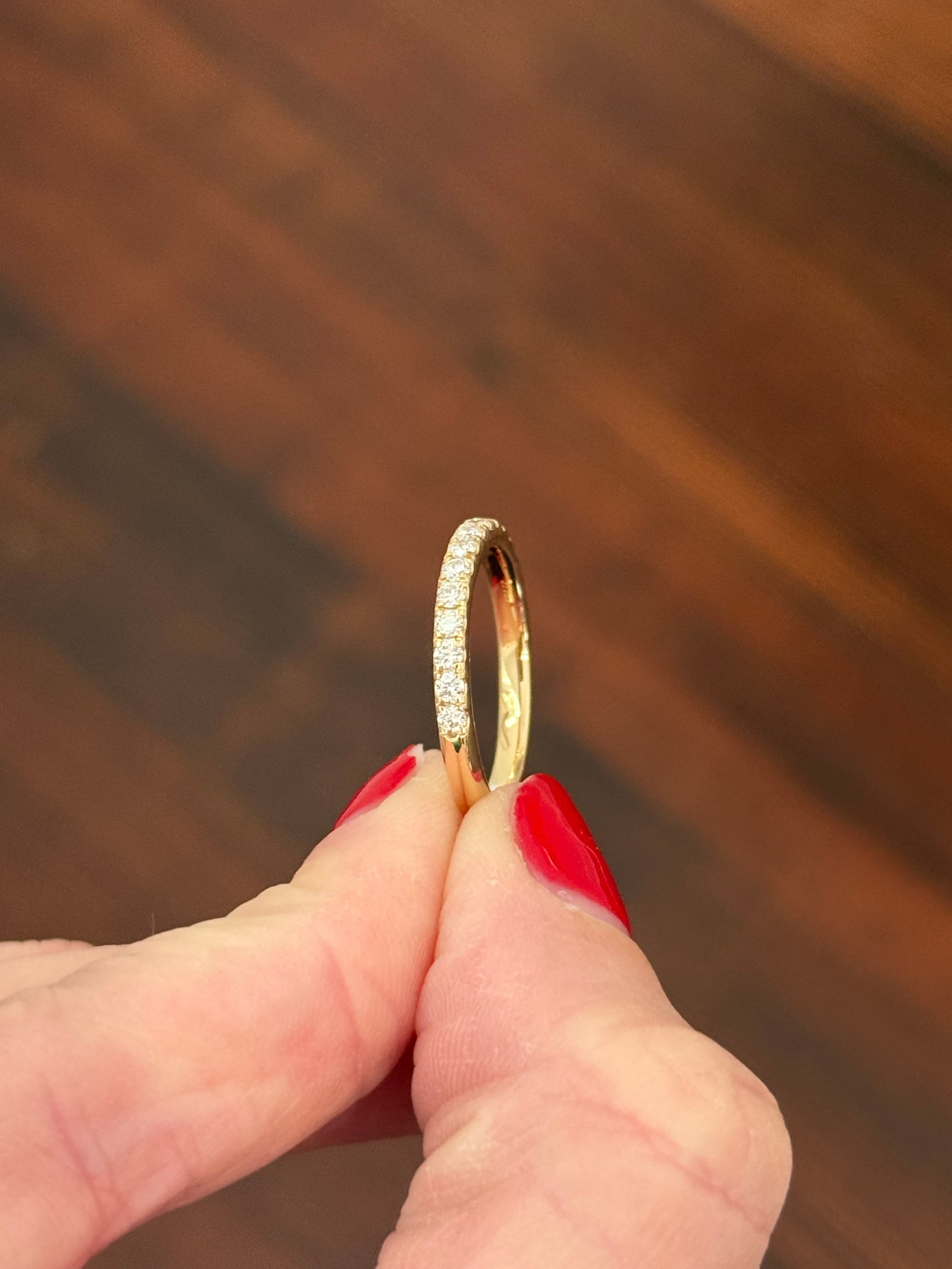 Yellow gold 0.5ct lab diamond band