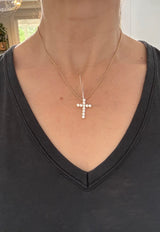 IGI certified yellow gold 1.9ct lab diamond cross pendant