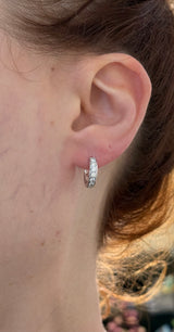 13.1mm 0.65ct natural diamond hoops earrings available in white and yellow gold