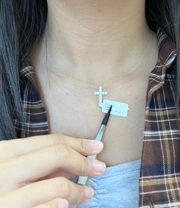 *Premade* 0.78 CT Lab Diamonds Cross Pendant