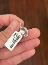 White gold 5.57ct oval lab diamond pendant