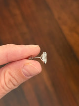 White gold oval lab diamond stud earrings