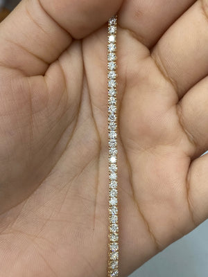 3.83 CT LAB 7 inches Yellow Tennis Bracelet