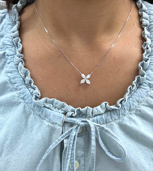 *Premade* 1.55 cttw Lab Flower Pendant