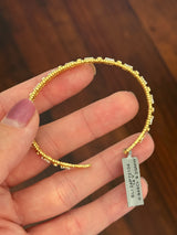 Yellow gold marquise and round lab diamond flex cuff