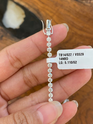 5.11 CT Lab 7.15 inches 3 Prongs Tennis Bracelet