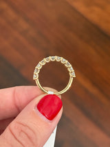 Yellow gold 2.5ct radiant lab diamond band
