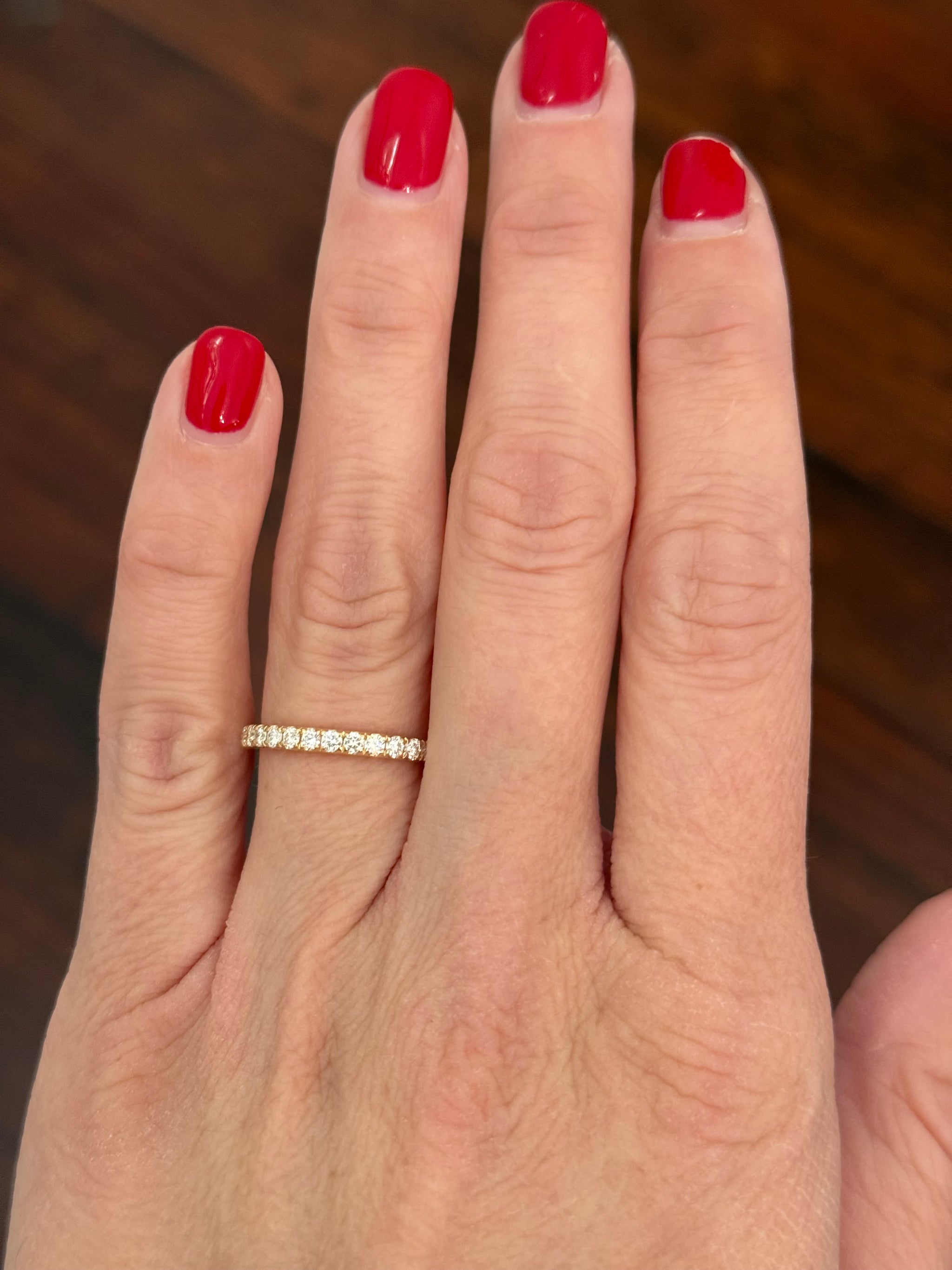 Yellow gold 0.5ct lab diamond band
