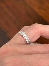 White gold oval lab diamond band